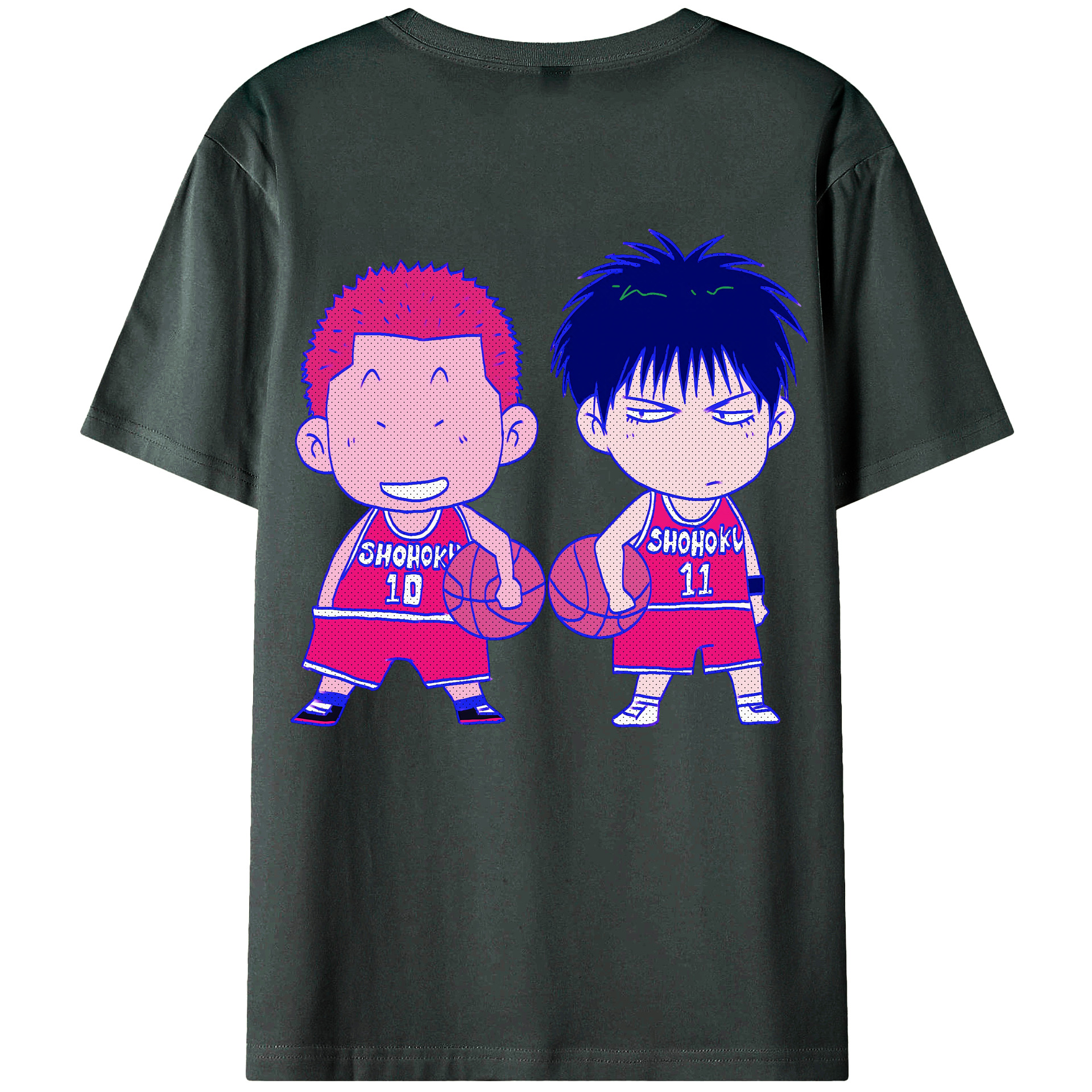 （画像用） SLAM DUNK／スラムダンク 綿100％ メンズ半袖Tシャツ（バックプリント） 通気性